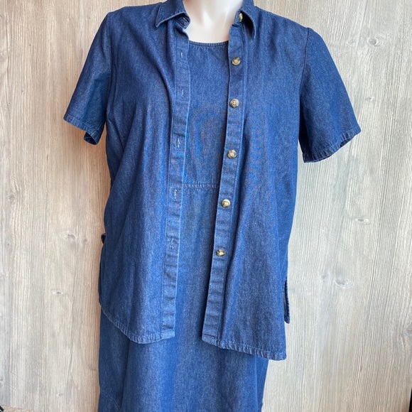 Bridge water 2 piece long denim dress and top set size 16w - Picture 2 of 14